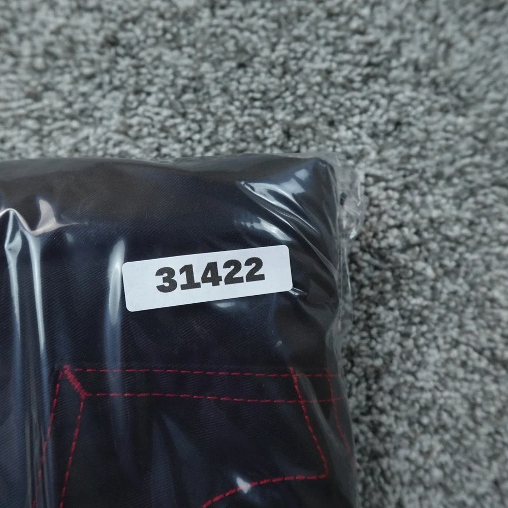 NEW True Religion Pants Mens 30X32 Black Cargo Red Contrast Stitch Flap Pockets